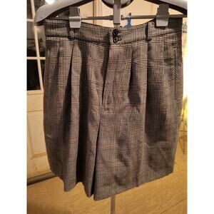 Alanni by Donny Brooks Vintage 100% Wool Plaid High Waisted Shorts Size 12